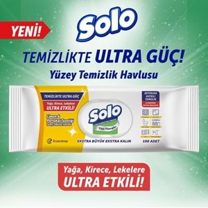 Solo Yüzey Temizlik Havlusu - Mendili 100 Yaprak Limon & Portakal Tazeliği (5 Li Set) 500 Yaprak