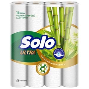 Solo Ultra Kağıt Havlu 48 Li Paket Rulo Organik Bambu ve Pamuk Özlü (Dev Ekonomik Pk) (3PK*16)