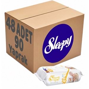 Sleepy Islak Havlu Mendil 90 Yaprak Sensitive 48 Li Set Plastik Kapaklı 4320 Yaprak