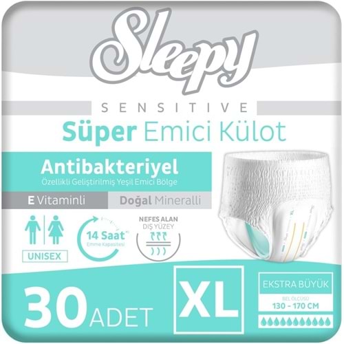 Sleepy Yetişkin Bezi Emici Külot XL - Ekstra Büyük - Extra Large 30 Adet Tekli Pk