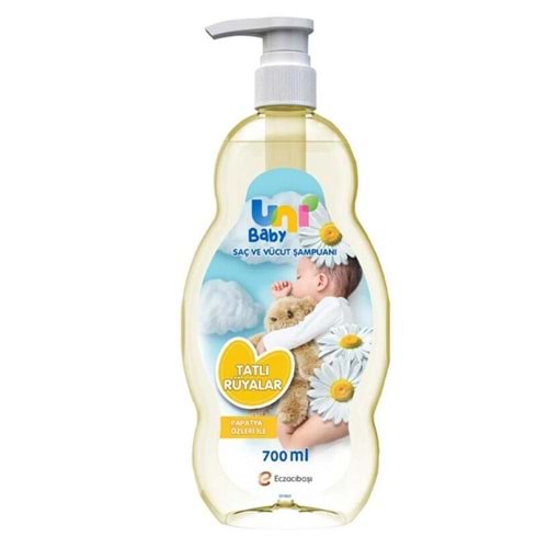 Uni Baby Bebek Saç ve Vücut Şampuanı 700ML Tatlı Rüyalar (Pompalı)