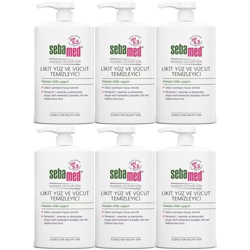 Sebamed Yüz ve Vücut Temizleyici Likit 300 ML (6 Lı Set)