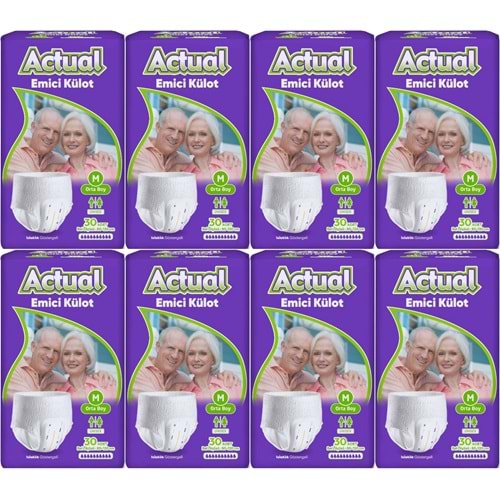 Actual Emici Külot Yetişkin Bezi M - Medium - Orta (Islaklık Göstergeli) 240 Adet