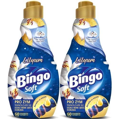 Bingo Soft Çamaşır Yumuşatıcı Konsantre 1440ML Lilyum (2 Li Set)