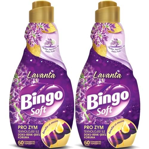Bingo Soft Çamaşır Yumuşatıcı Konsantre 1440ML Lavanta (2 Li Set)