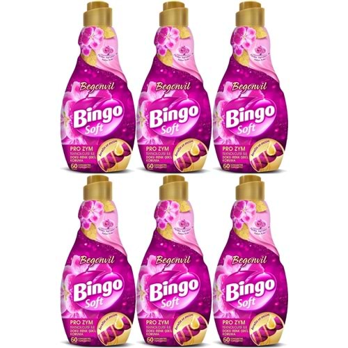 Bingo Soft Çamaşır Yumuşatıcı Konsantre 1440ML Begonvil (6 Lı Set)
