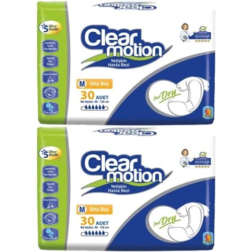 Clearmotion Yetişkin Bezi Bel Bantlı M - Orta - Medium 60 Adet (2PK*30)