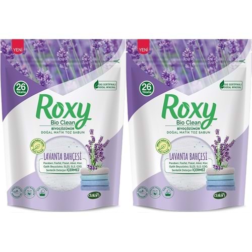 Dalan Roxy Bio Clean Matik Sabun Tozu 800GR Lavanta Bahçesi (2 Li Set) (52 Yıkama)
