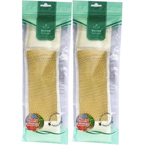 Derma Naturel Palmiye Örme İpli Banyo Kemeri (8*24CM) (2 Li Set)