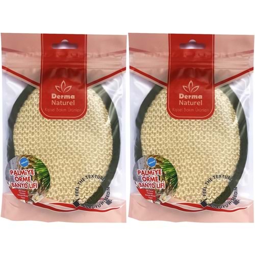 Derma Naturel Örme Banyo Yüz Lifi (15*24CM) MS-02 (2 Li Set)