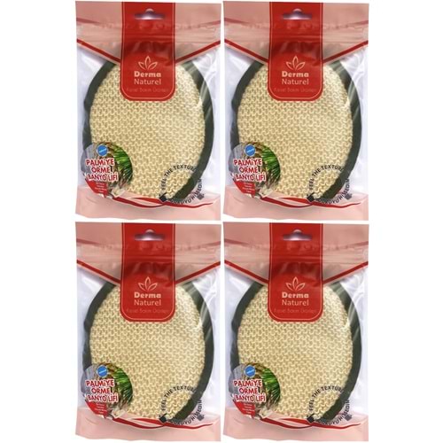 Derma Naturel Örme Banyo Yüz Lifi (15*24CM) MS-02 (4 Lü Set)