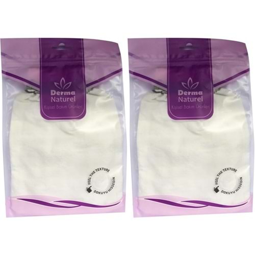 Derma Naturel Krep Lastikli Kese MS-20 (2 Li Set)
