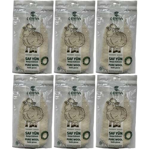 Derma Naturel Therapy Saf Yün Banyo Eldiveni T-485 (6 Lı Set)