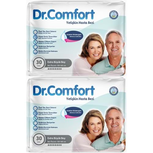 Dr.Comfort Yetişkin Bezi Bel Bantlı Tekstil Yüzeyli XL - Ekstra Büyük 60 Adet
