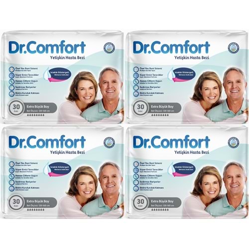 Dr.Comfort Yetişkin Bezi Bel Bantlı Tekstil Yüzeyli XL - Ekstra Büyük 120 Adet