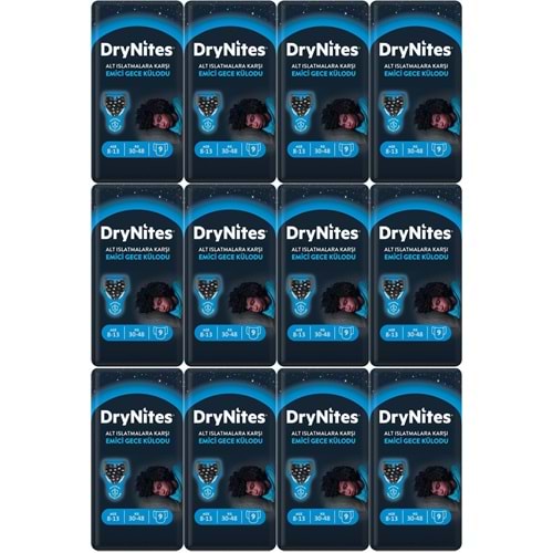 Drynites Emici Gece Külodu/Külot Bez Erkek 8-13Yaş 30-48KG Large 108Adet 12PK*9 AltIslatmalara Karşı