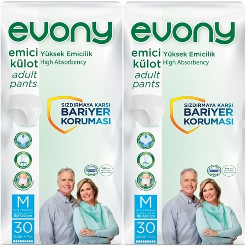 Evony Yetişkin Bezi Emici Külot M - Orta - Medium 60 Adet
