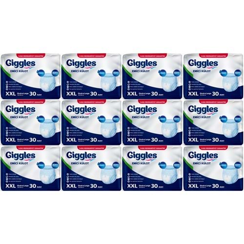 Giggles Yetişkin Bezi Emici Külot Ekstra Büyük (XXL) (Bel Ölçüsü 150 - 200 CM) 360 Adet