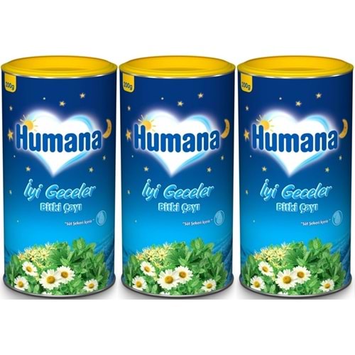 Humana İyi Geceler Çayı 200GR (Melisa Yağı İçeren Karışık Bitki İçecek Tozu) (3 Lü Set)