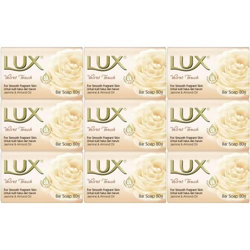 Lux Sabun 80GR Velvet Touch (Kadife Dokunuş) (9 Lu Set)