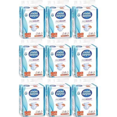 Mavi Beyaz Ped Emici Külot Yetişkin Bezi XL - Extra Large - Ekstra Büyük 270 Adet