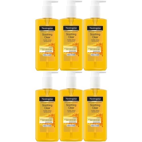 Neutrogena Soothing Clear Micellar Yüz Temizleme Jeli 200ML (6 Lı Set)