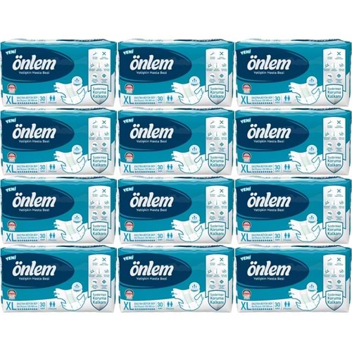 Önlem Yetişkin Bezi Bel Bantlı Tekstil Yüzey XL - Extra Large - Ekstra Büyük 360 Adet (12PK*30)