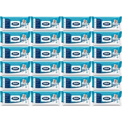 Önlem Hijyenik Vücut Temizleme Islak Mendil Havlu 1200 Yaprak (24PK*50)