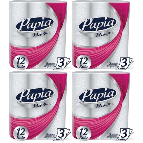 Papia kağıt Havlu 48 Li Set (3 Katlı) (4PK*12)