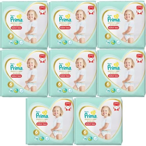 Prima Premium Care Külot Bebek Bezi 6 Beden 15+ 224 Adet Ultra Ekonomik Fırsat Pk