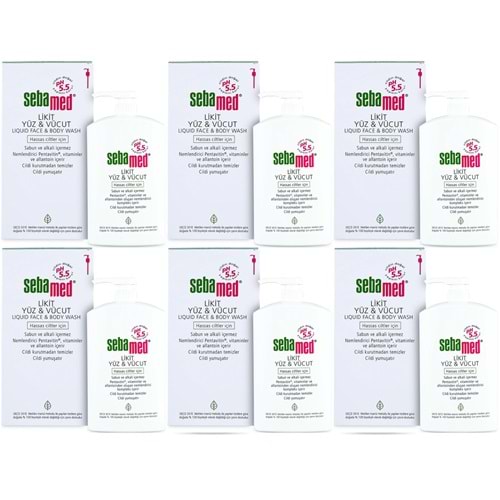 Sebamed Yüz ve Vücut Temizleyici Likit 1000ML (6 Lı Set)
