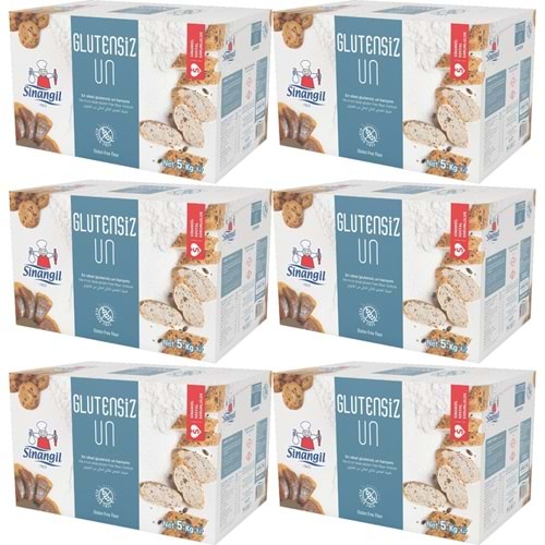 Sinangil Glutensiz Un 30KG (30000GR) Kutu Çölyak Diyetine Uygun (6PK*5KG)