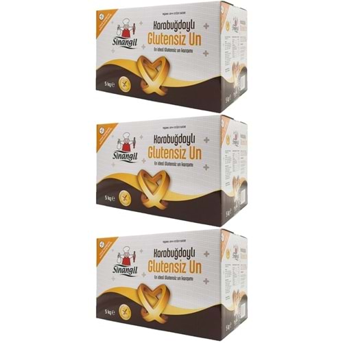 Sinangil Glutensiz Un 15KG (15000GR) Kutu Karabuğdaylı (3PK*5Kg)