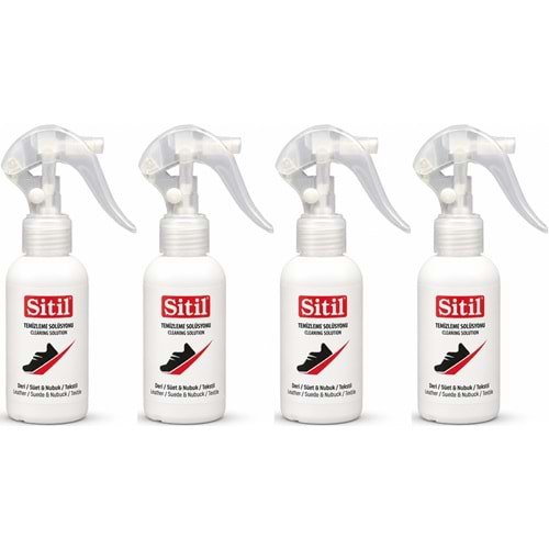 Sitil Ayakkabı Temizleme Solüsyonu 100 ML (Sneaket - Deri - Süet - Nubuk - Kumaş) (4 Lü Set)