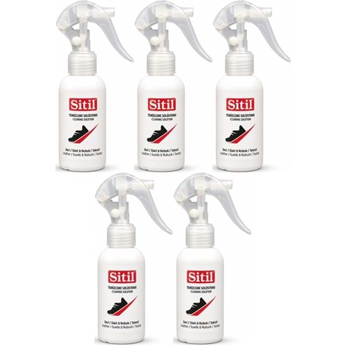 Sitil Ayakkabı Temizleme Solüsyonu 100 ML (Sneaket - Deri - Süet - Nubuk - Kumaş) (5 Li Set)