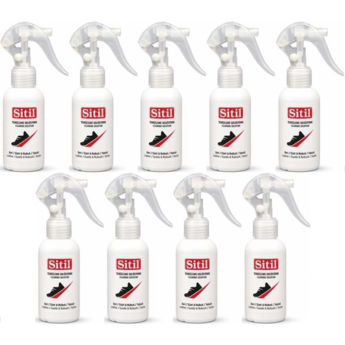 Sitil Ayakkabı Temizleme Solüsyonu 100 ML (Sneaket - Deri - Süet - Nubuk - Kumaş) (9 Lu Set)