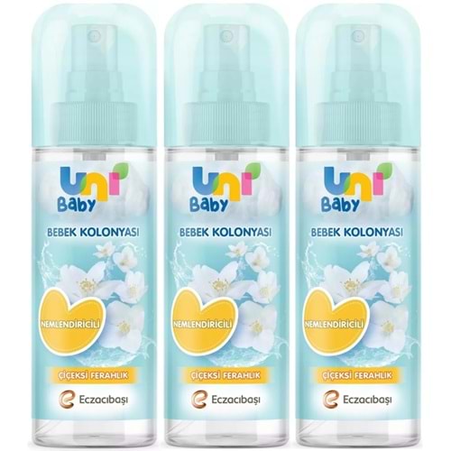 Uni Baby Bebek Kolonyası 150ML Nemlendiricili/Çiçeksi Ferahlık (3 Lü Set)