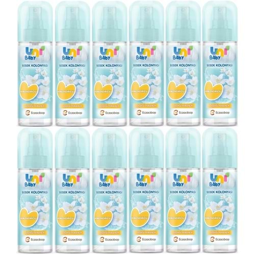 Uni Baby Bebek Kolonyası 150ML Nemlendiricili/Çiçeksi Ferahlık (12 Li Set)