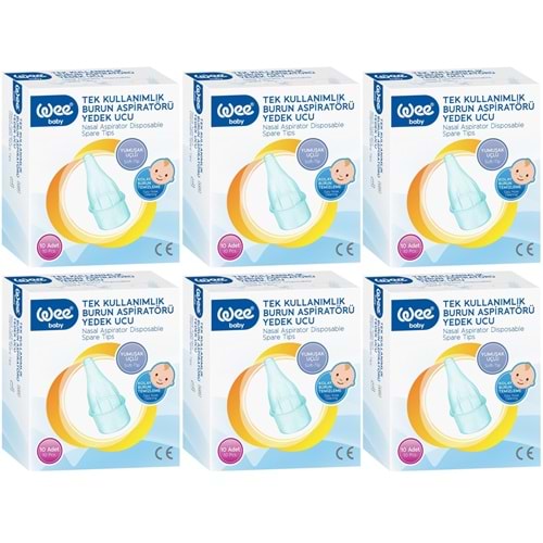 Wee Baby Burun Aspiratörü Nasal Yedek Ucu 60 Adet (6Pk*10) (Kod:163)