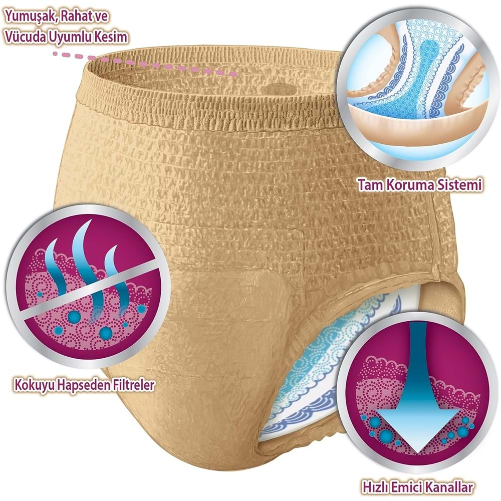 Depend Emici Külot Hasta Bezi Avantaj Pk Büyük Kadın (16 Adet)