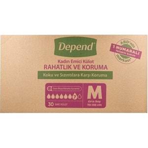 Depend Emici Külot Hasta Bezi Medium - Orta Kadın (30 Adet)