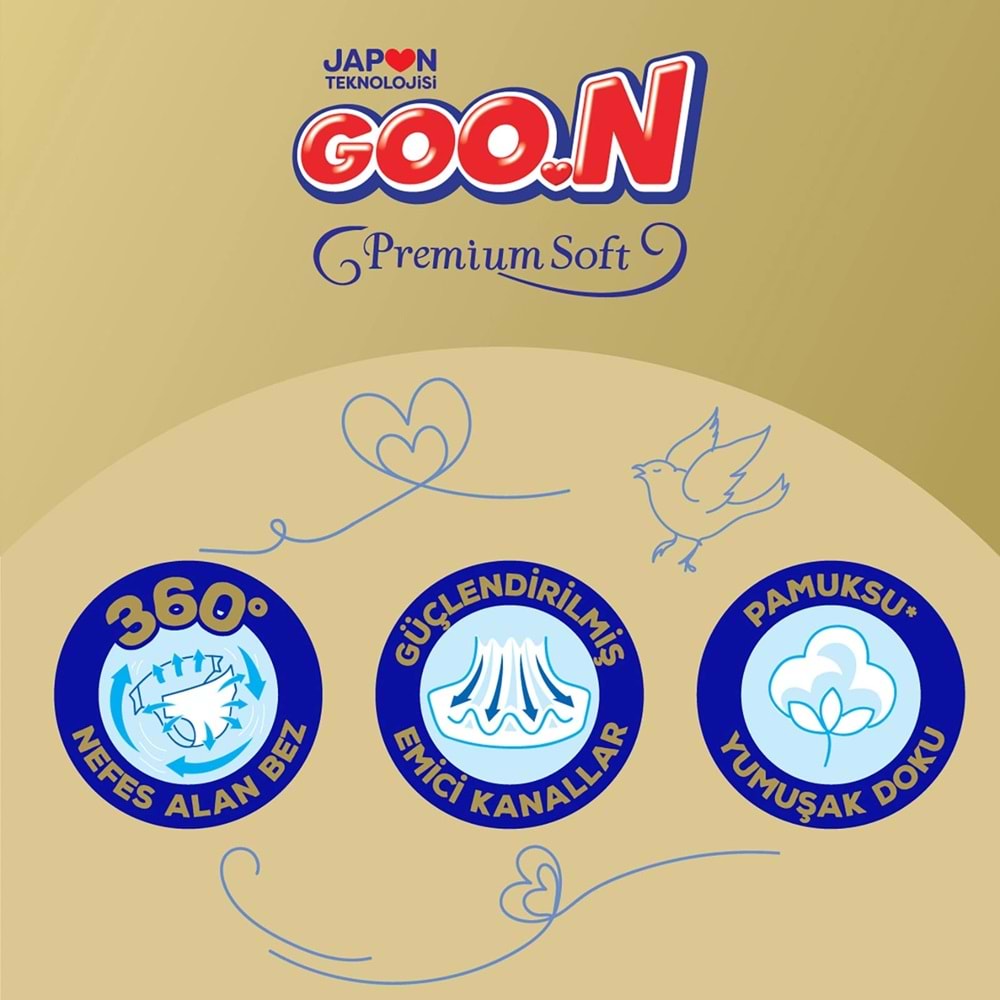 Goon Premium Soft Bebek Bezi Beden:2 (4-8Kg) Mini 46 Adet Jumbo Pk