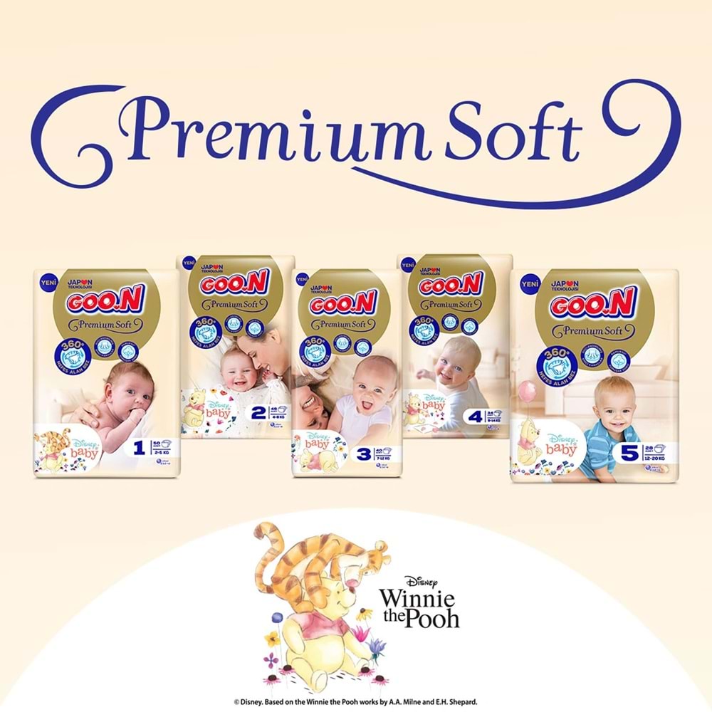 Goon Premium Soft Bebek Bezi Beden:2 (4-8Kg) Mini 46 Adet Jumbo Pk