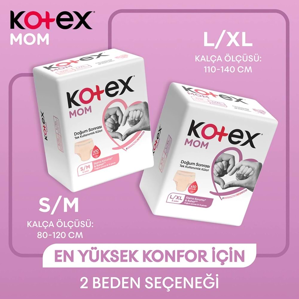 Kotex Mom Lohusa Külodu - Külot Bez L - Large - Büyük / XL - Extra Large - (İç Adet 8) Tekli Pk