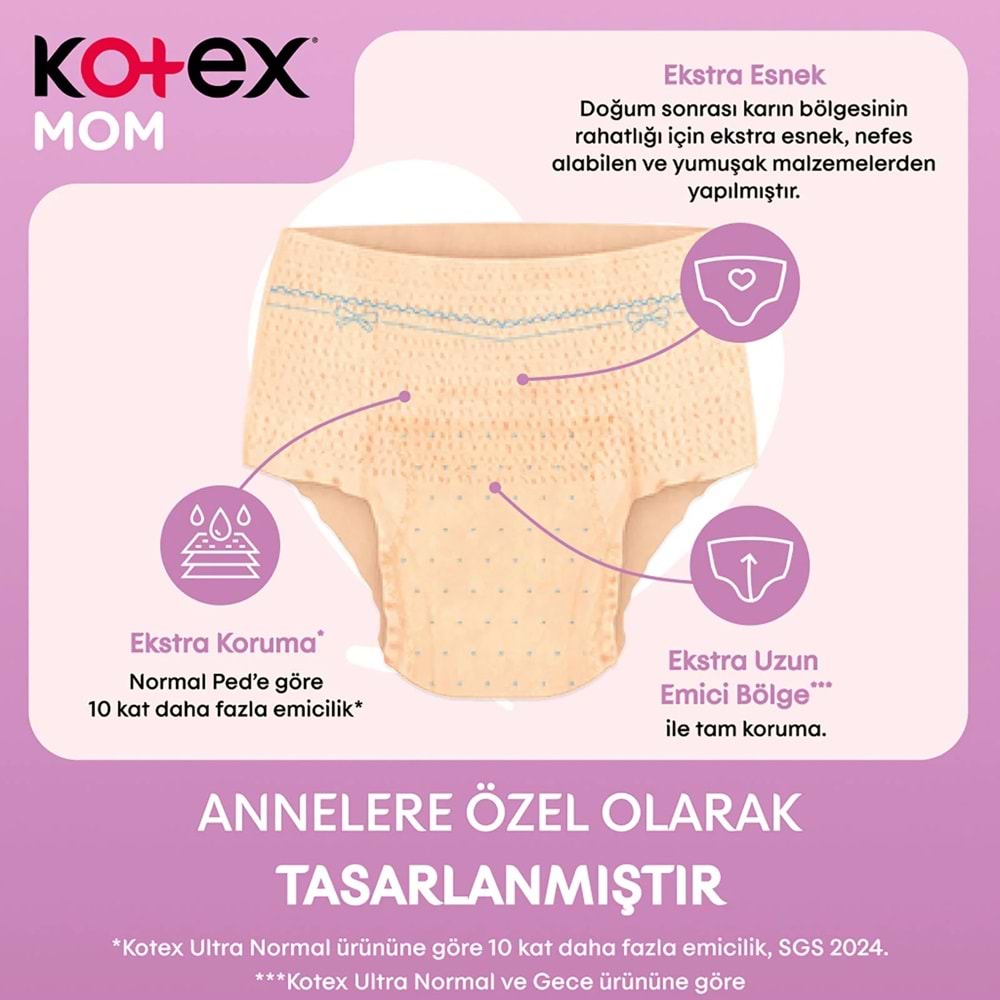 Kotex Mom Lohusa Külodu - Külot Bez L - Large - Büyük / XL - Extra Large - (İç Adet 8) Tekli Pk
