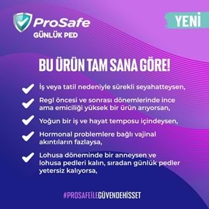 Prosafe Günlük Ped Extra Uzun 20 Adet
