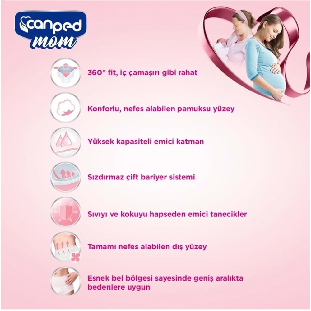 Canped Mom Lohusa Külodu - Külot Bez L - Large - Büyük / XL - Extra Large - (İç Adet 10) Tekli Pk