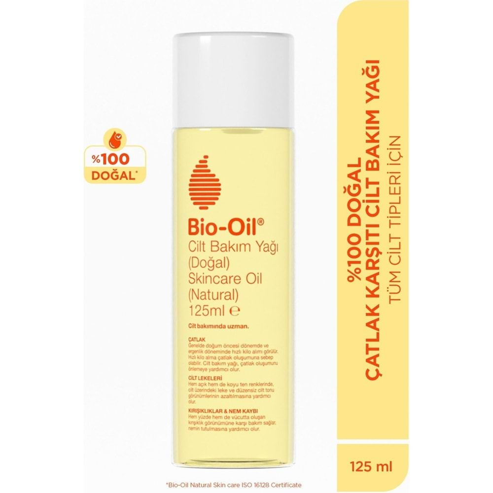 Bio-Oil %100 Natural Çatlak Karşıtı & Leke Karşıtı Nemlendirici Doğal Cilt Bakım Yağı 125ML