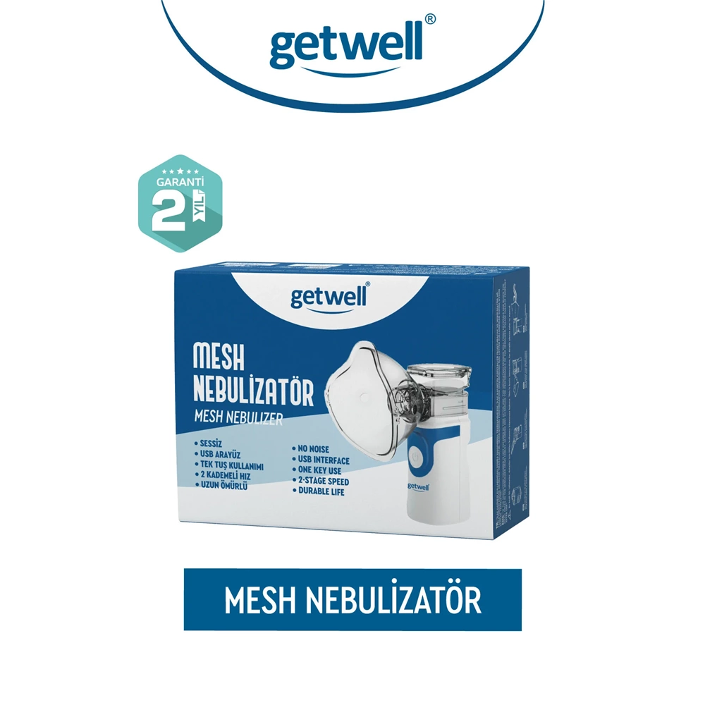 Getwell Mesh Nebulizatör Şarjlı - Sessiz - Taşınabilir (Yetişkinler ve Çocuklar için)