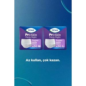 Tena Proskin Pants Süper Night Gece Emici Külot Yetişkin Bezi M - Orta - Medium 30 Adet